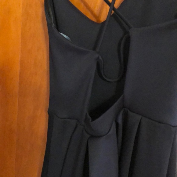 Navy cross back open back dress - Picture 2 of 2